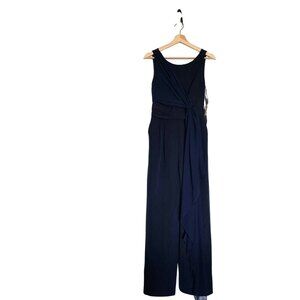 Eliza J Jumpsuit size 4 Navy‎ Blue wide leg evening formal NWT